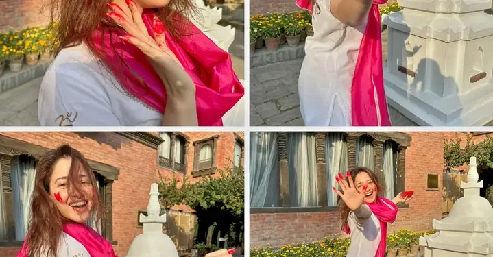 अभिनेत्री तमन्ना भाटिया काठमाडौंमा, यसरी मनाइन् होली