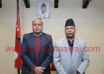 सम्माननीय उपराष्ट्रपति यादवसंग भारतीय राजदूत श्रीवास्तवको शिष्टाचार भेटवार्ता