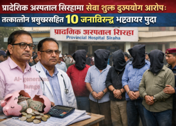 प्रादेशिक अस्पताल सिरहामा सेवा शुल्क दुरुपयोग आरोप : तत्कालीन प्रमुखसहित १० जनाविरुद्ध भ्रष्टाचार मुद्दा ।