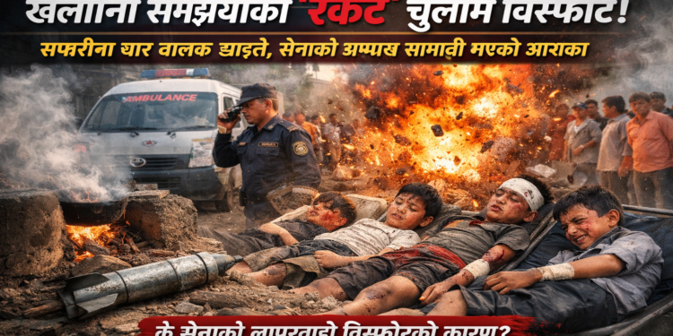 खेलौना सम्झिएको ‘रकेट’ चुल्होमै विस्फोट — सप्तरीमा चार बालक घाइते, सेनाको अभ्यास सामग्री भएको आशंका ।