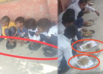 पत्थरगाडाको विद्यालयमा लापरबाही: विद्यार्थीलाई अस्वच्छ तरिकाले खाजा वितरण ।