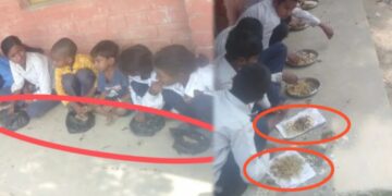 पत्थरगाडाको विद्यालयमा लापरबाही: विद्यार्थीलाई अस्वच्छ तरिकाले खाजा वितरण ।