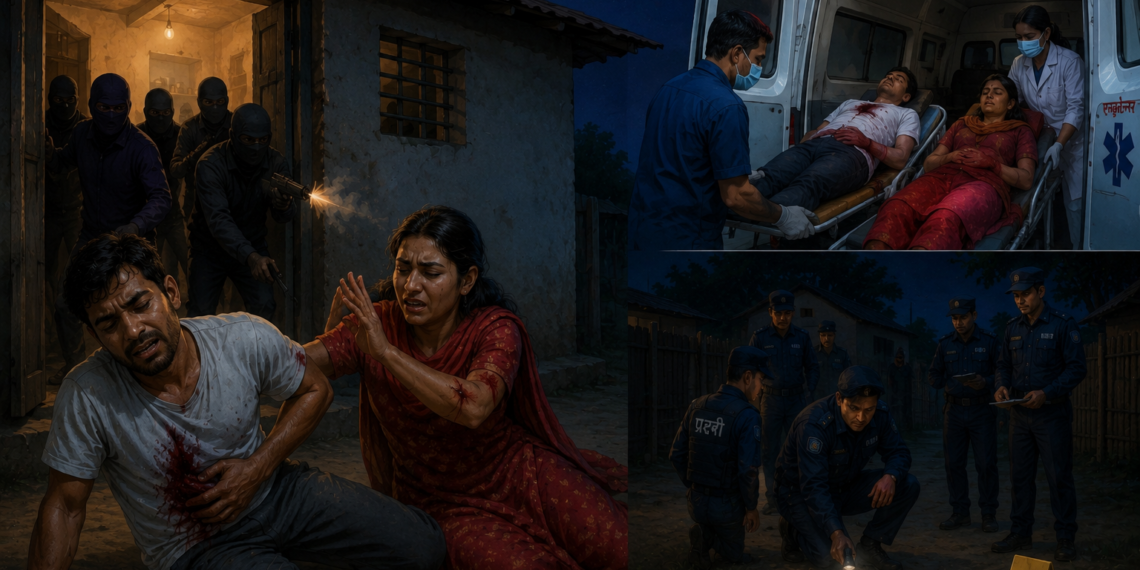 महोत्तरीमा लुटेराको आतंकः चोरी रोक्न खोज्दा यादव दम्पतीमाथि गोली प्रहार, गम्भीर घाइते ।